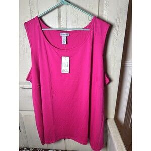 Catherine’s Shirt Womens 4X 30-32W Pink Tank Top Sleeveless Plus Size